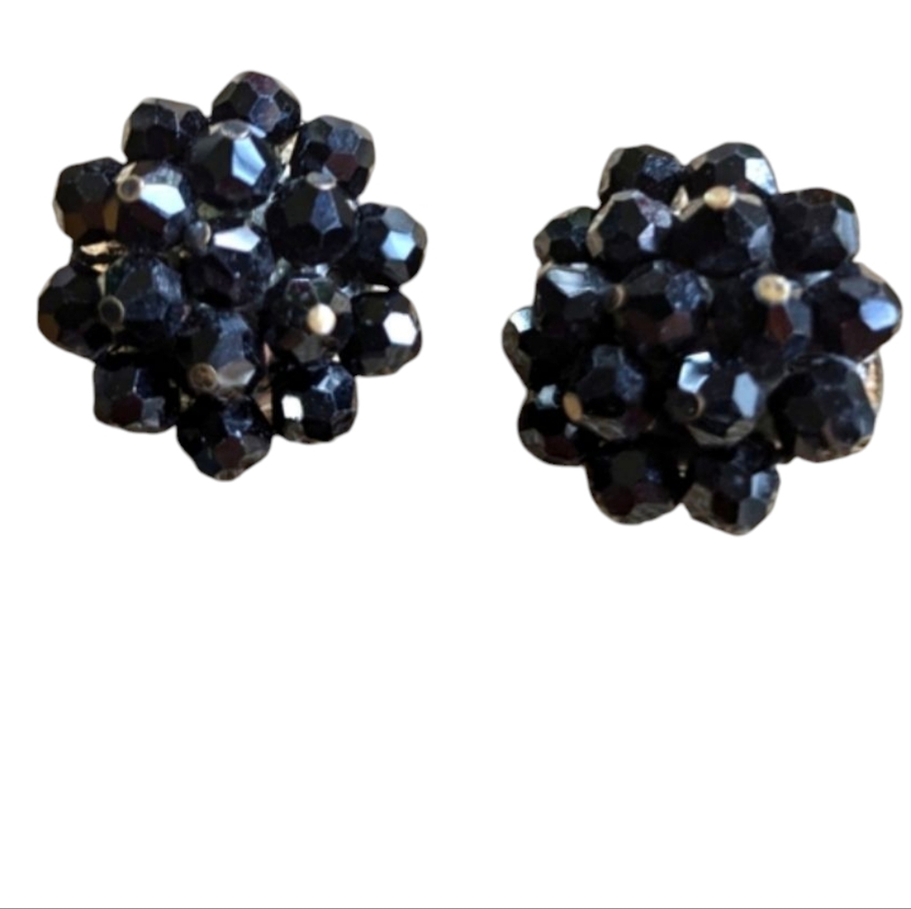 Vintage black clip earrings